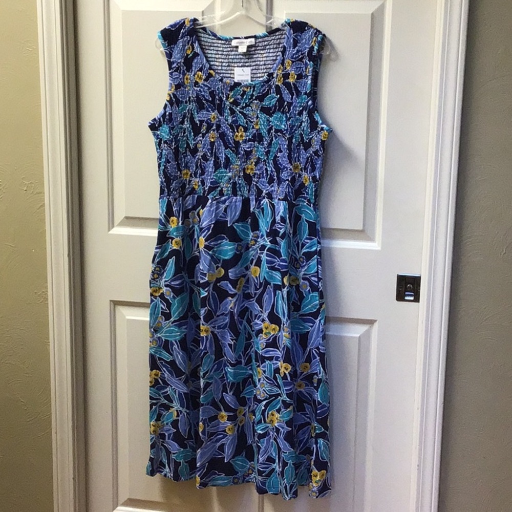 Coldwater Creek midi floral knit dress